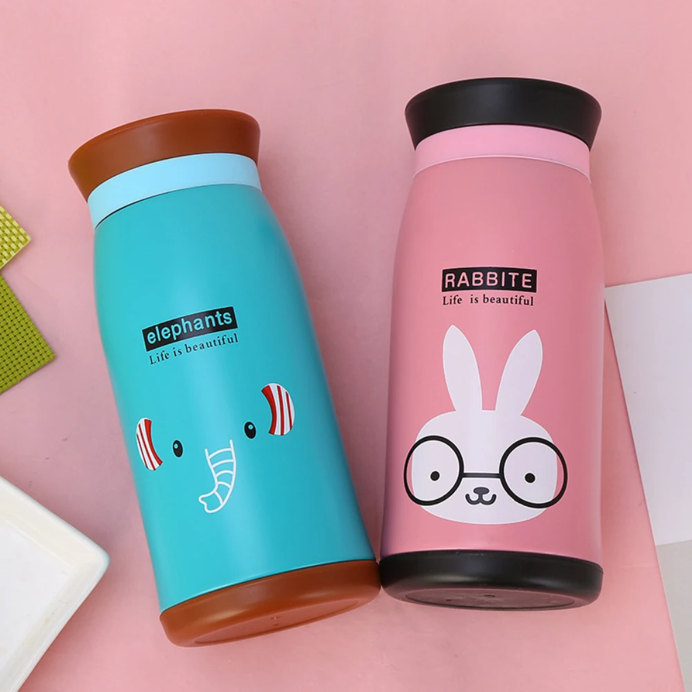 

New Arrival Cartoon Thermos Cup Bottle Stainless Steel Thermocup Vacuum Thermal Mug Funny Birthday Couple Gift kid