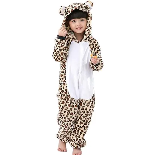 Anime Pijama Cartoon Unisex Children Kids Leopard Animal Onesie Pajamas