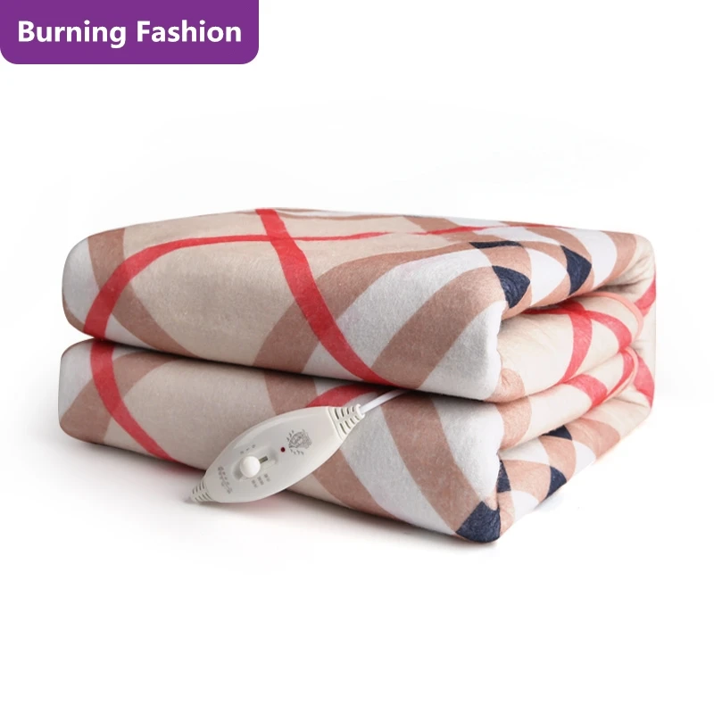 

Winter 220V safety striped plush electric blanket bed