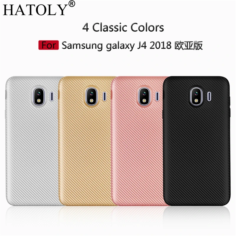 Чехол HATOLY для Samsung Galaxy J4 2018 J400f Ультратонкий Мягкий ТПУ чехол из углеродного