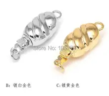 Smooth stripes denier insert buckle 20 x7mm crystal pearl necklace bracelet clasp K gold plated clasp