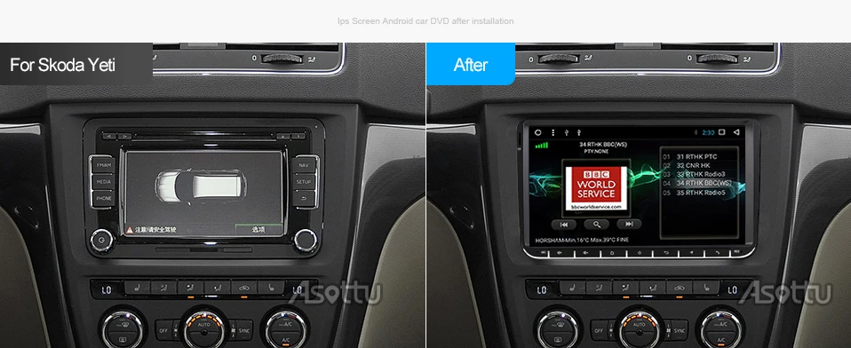 Sale EU RU warehouse Asottu  CDZ9081 car dvd player  for Skoda Fabia octavia Superb Yeti Seat Rapid for vw golf tiguan polo passat CC 9