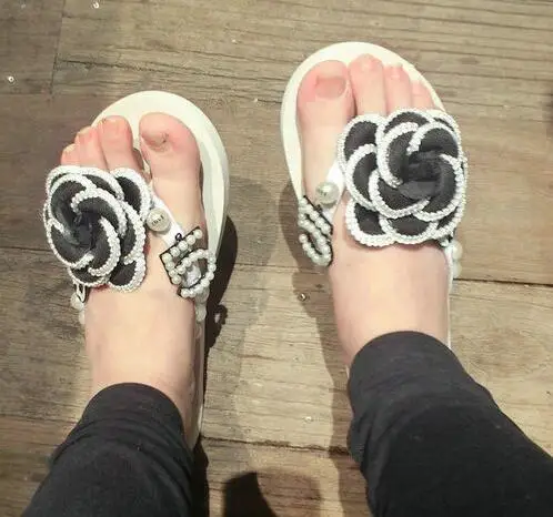Сандалии женские с цветами камелии пляжные шлепанцы обувь на лето|shoe storer|shoes r2shoes