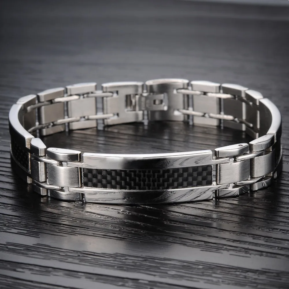 

TrustyLan 12MM Wide Snap Button Stainless Steel Man Bracelet Male Handmade Mens Bracelets 2018 Wristband Jewelry Gifts For Him
