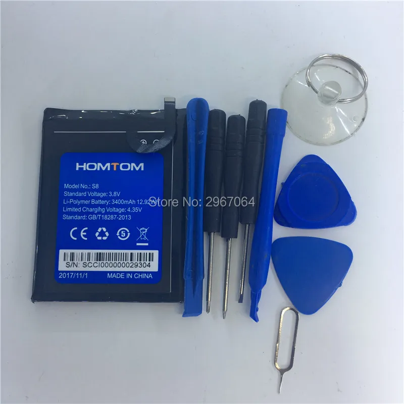 Mobile phone battery for HOMTOM S8 battery 3400mAh Original battery 5.7inch MTK6750 Give disassemble tool Long standby time 