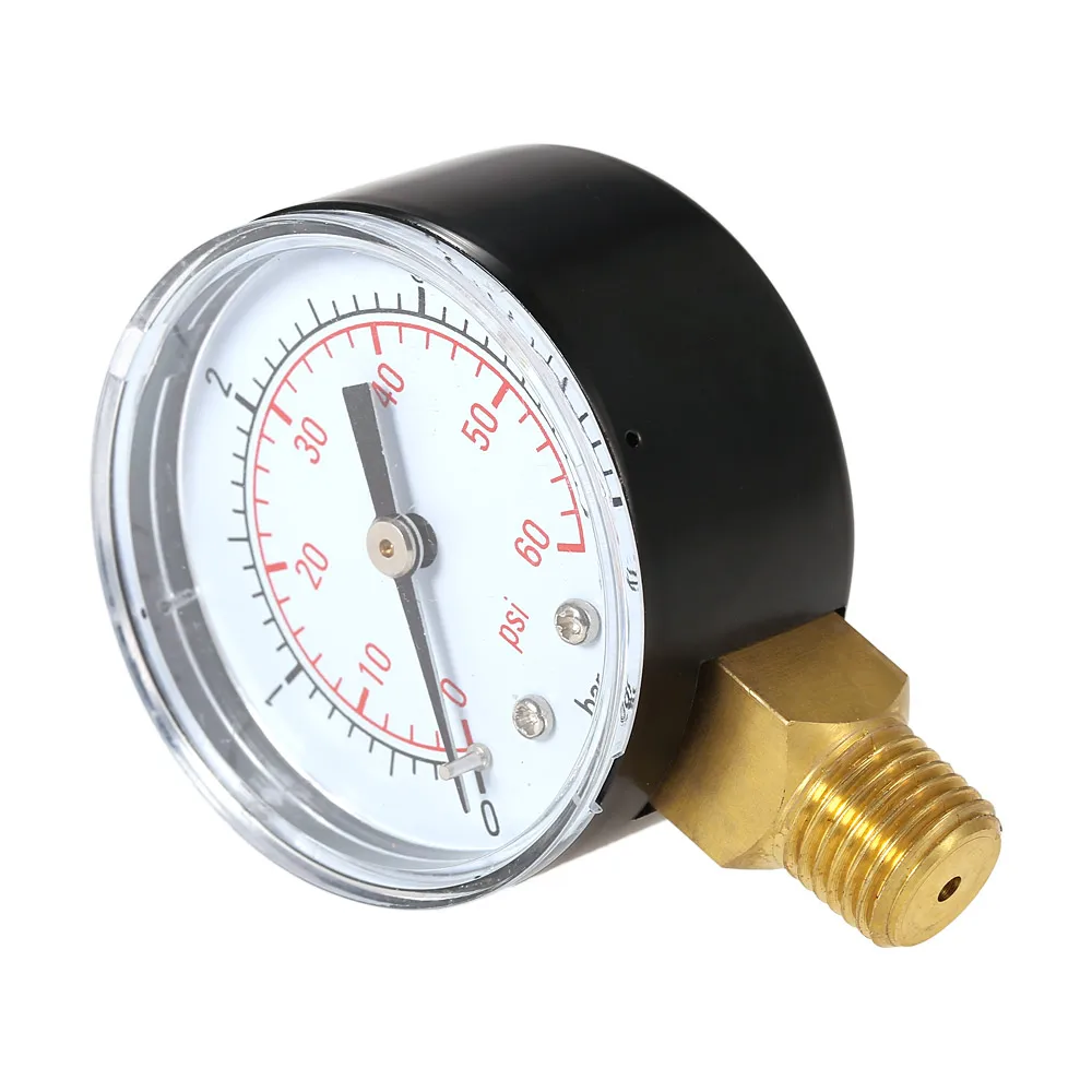 50mm manometer Pool Filter Water Pressure Dial Hydraulic Pressure Gauge manometre pression 1/4" BSPT Thread 0~60psi 0~4bar spring force gauge