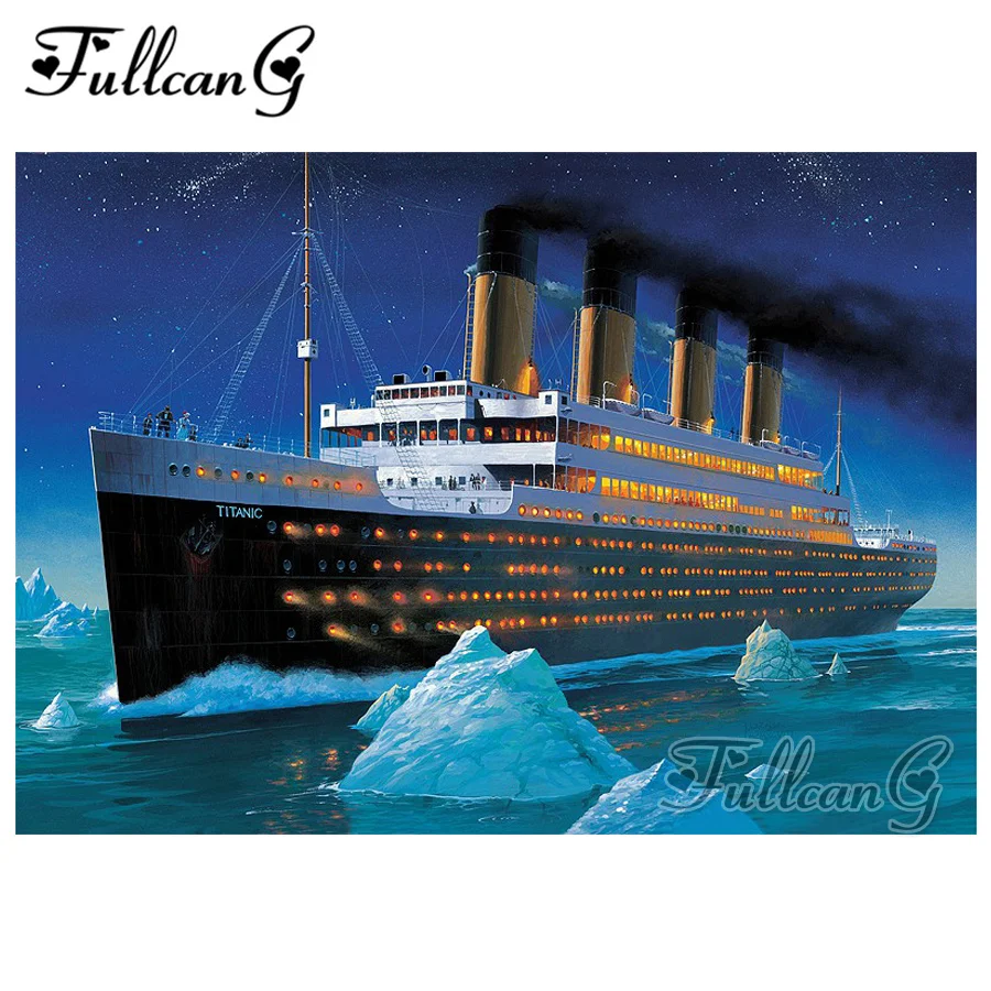 FULLCANG полная квадратная/круглая дрель diy 5d алмазная живопись "Титаник" вышивка Стразы наборы для вышивки крестом Подарочный Декор FC210