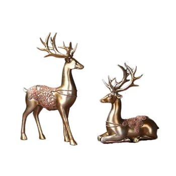 

Wedding Gifts Europe Love Deer Ornaments Resin Home Decor Miniature Deer Figurines HandiCraft Home Decoration Accessories