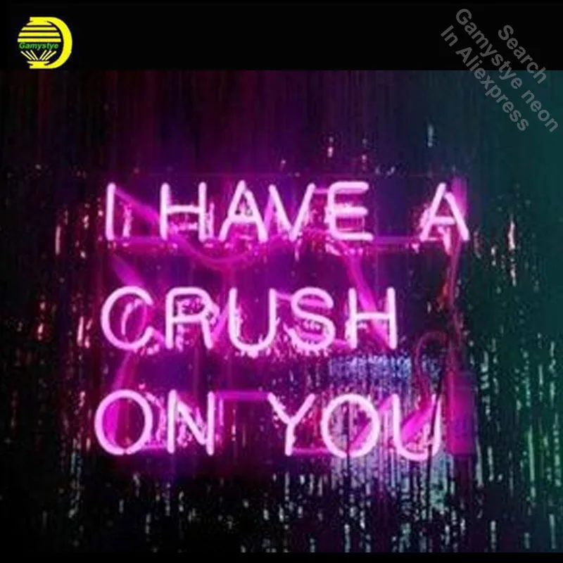 Personalized Neon Signs Impressive I Have A Crush On YOU Neon Sign Decorate Windows GLASS Tube Display Personalized Neon Signs Impressive I Have A Crush On YOU Neon Sign Decorate Windows GLASS Tube Display