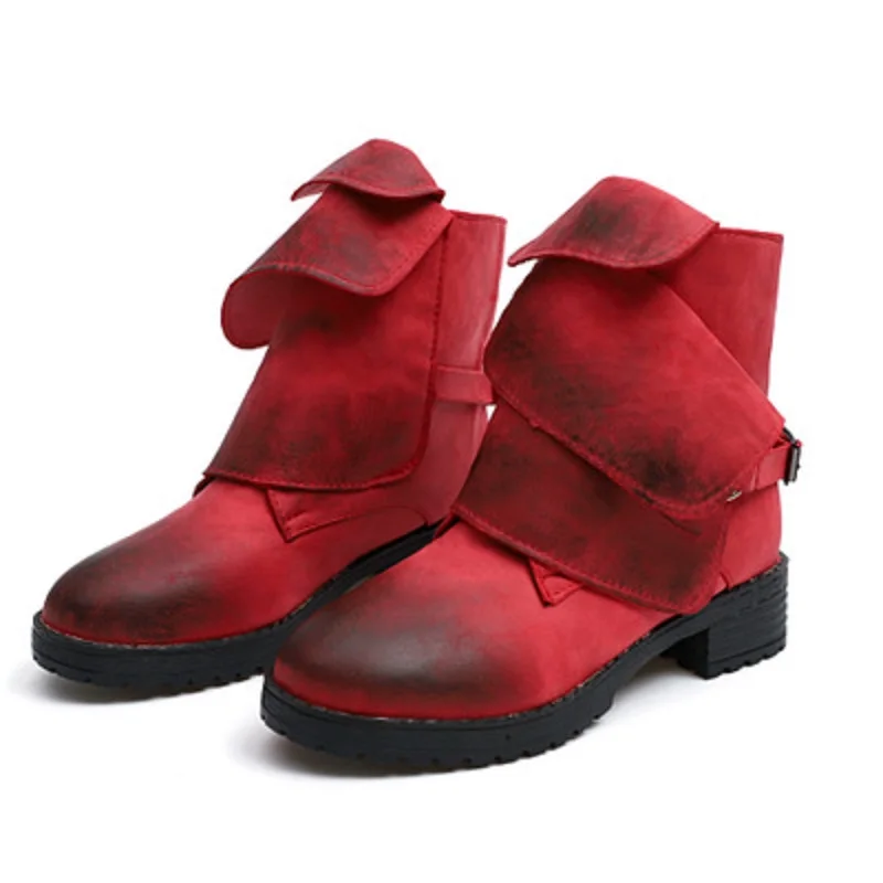 

MoBeiNi Martin boots in the tube 2018 autumn and winter with thick with waterproof platform belt buckle women's boots cake skin