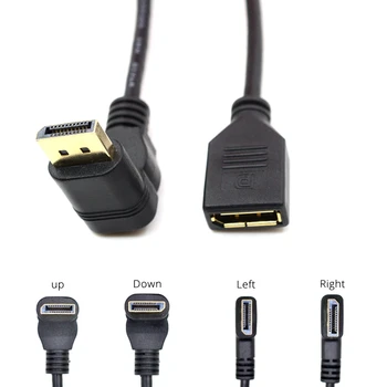 

90 Degree Up & Down & Left & Right Angled DisplayPort DP Display Port Male to Female Extension Cable for CRT LCD Projectors 30CM