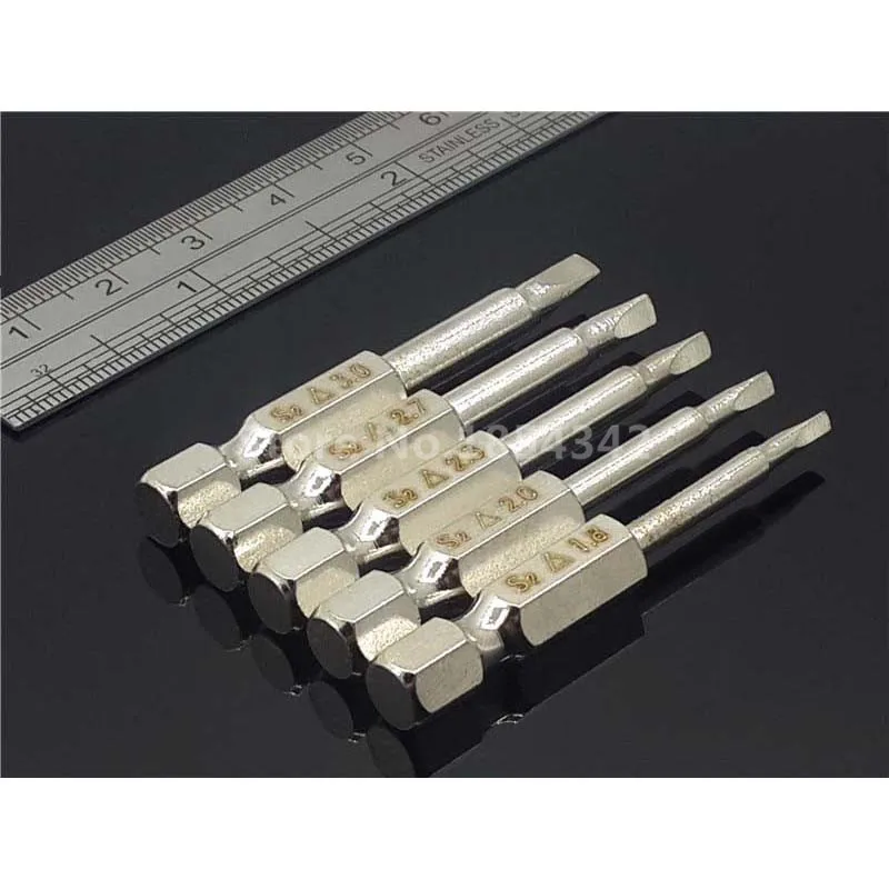 5Pcs Set Triangle Screwdriver Bits S2 Steel 1/4" Hex Shank 50mm Long