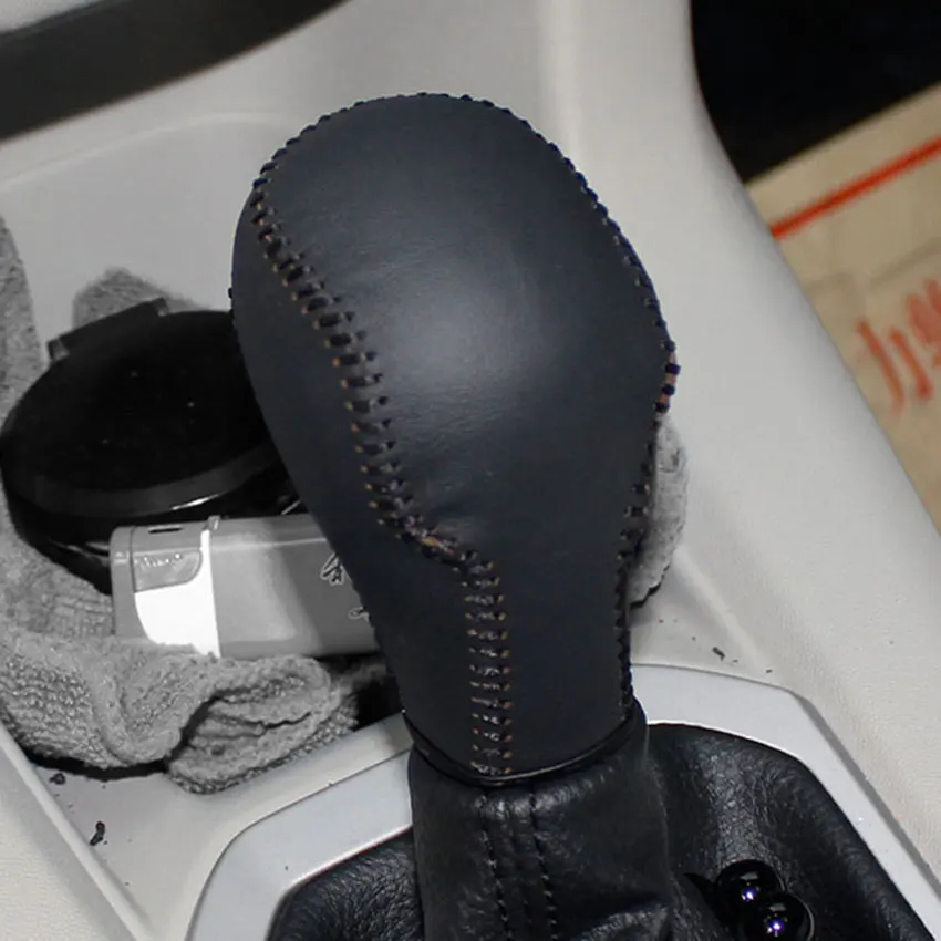 PONSNY Чехлы для интерьера автомобиля чехол для Citroen C-ELYSEE Ручное переключение покрытие автомобиля-Стайлинг из натуральной кожи ручной stitche - Название цвета: Black line