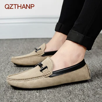 

Summer Suede Leather Men Loafers Shoes Boat Flats Male Adult Shoes Fashion Casual Leather Man Shoes Drivings Moccasins Chaussure