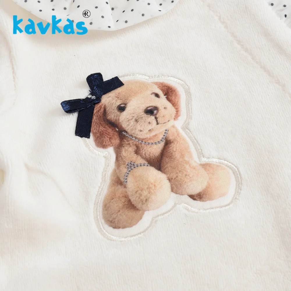 Kavkas Baby Girl Clothing Winter Warm Long Sleeve Rompers Bear Printing Sleeping Pajamas Bebes Menina|Ромперы| |