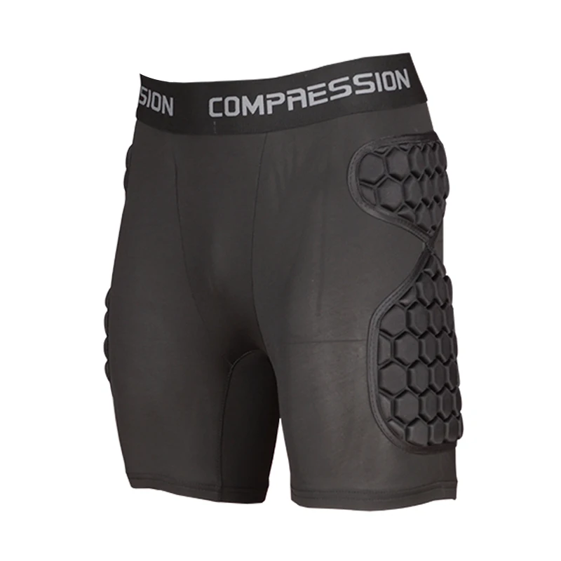 Online Pantalones de entrenamiento de portero de fútbol de rugby para hombres profesionales pantalones cortos rodilleras para fútbol americano pantalones cortos de seguridad de protección de rodilla de entrenamiento fitness