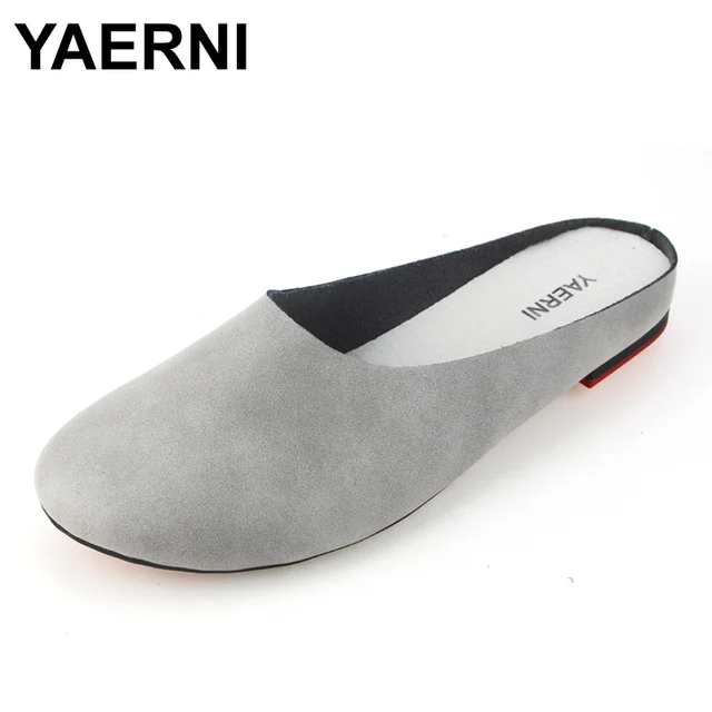 YAERNI Summer Slides Women Genuine Leather Flat Shoes Soft Outsole Casual Handmade Flower Women Sandals Moccasins female 2310