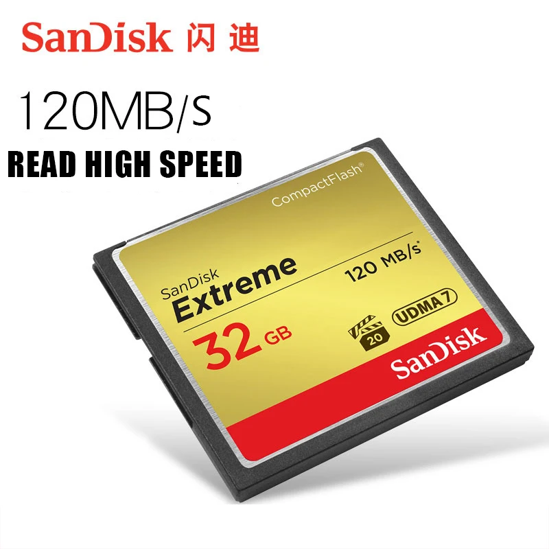 Kaufen Original Sandisk Extreme Compact Flash Kamera Speicher Karte 32 gb 64 gb 128 gb Bis zu 120 mb s Lesen Geschwindigkeit 4 karat und Volle HD Video