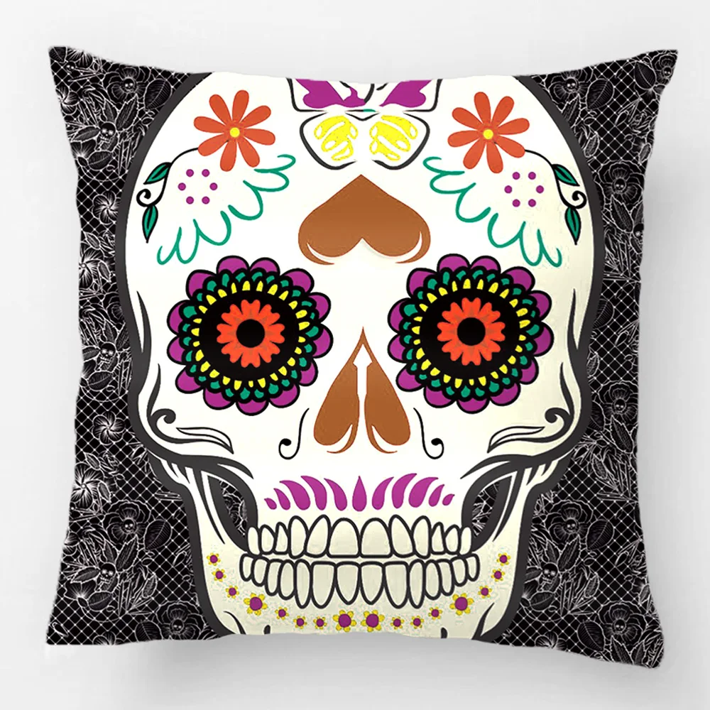 Butterfly Sugar Skull Day Of The Dead Mexican Art Throw Pillow Case