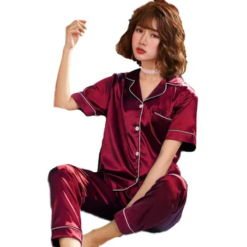 

Women Satin Silk Pajamas Shorts For lady Rayon Silk Sleepwear Summer Pajama Set Soft Nightgown For woman Pyjamas plus size 5XL
