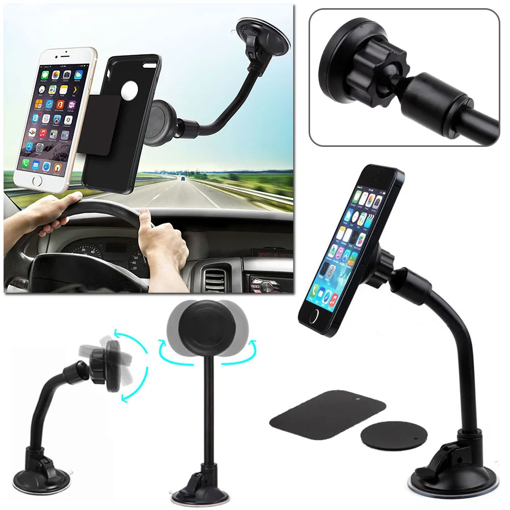 Universal Car Window Phone Holder Stand Sucker Mount Bracket 360 Degree Rotation Long Arm