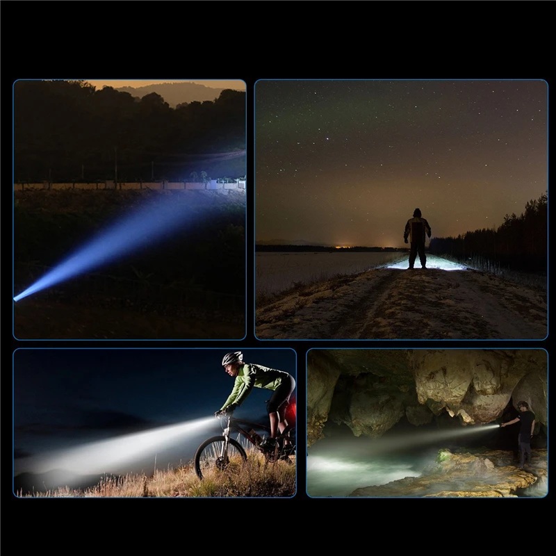 Best Upgrade USB Rechargeable Bicycle Light Waterproof L2 LED Front Bike Headlight 5 Modes Safety MTB Cycling Torch Built-in Battery 14