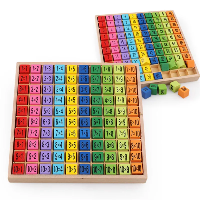 Montessori Educational Wooden Toys for Children Baby Toys 99 Multiplication Table Math Arithmetic Teaching Aids for Kids