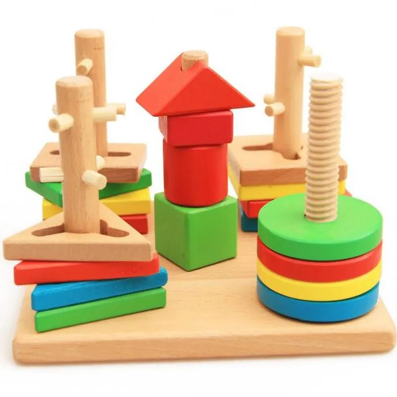 New Coming Geometry Shape Wooden Toys for Baby Kids, Funny Montessori
