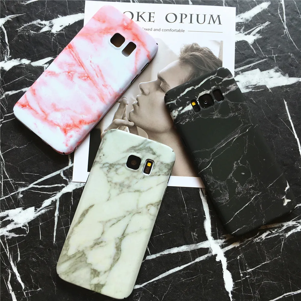 Fashion marble pattern Luminous phone case PC Hard plastic back cover cases For Samsung S7 Edge S8 Plus |