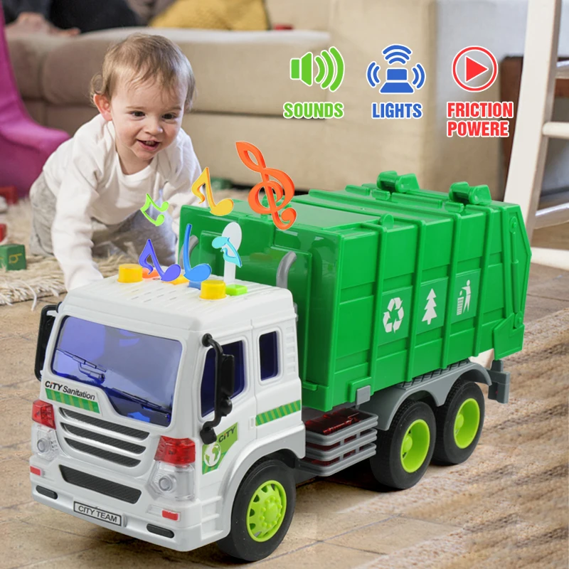 

1/16 Vehicle Engineering Car Model Inertial Plastic With Light Music Gift Kids Toys For Children Gifts