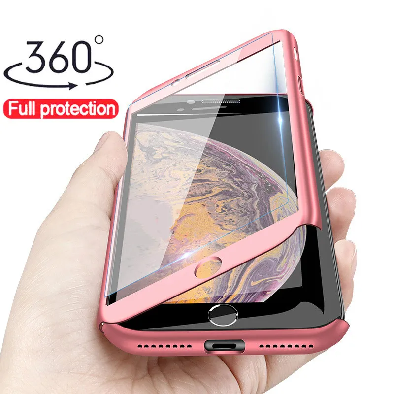 Роскошные 360 полная защита чехол для телефона iPhone XS MAX XR X Coque 6 6s 7 8 Plus 5 5S SE крышка