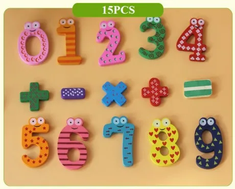 

15pcs/set Wood Children Preschool Math Toy Educational Learning For Kid Baby Toy Magnetic Fridge Magnet