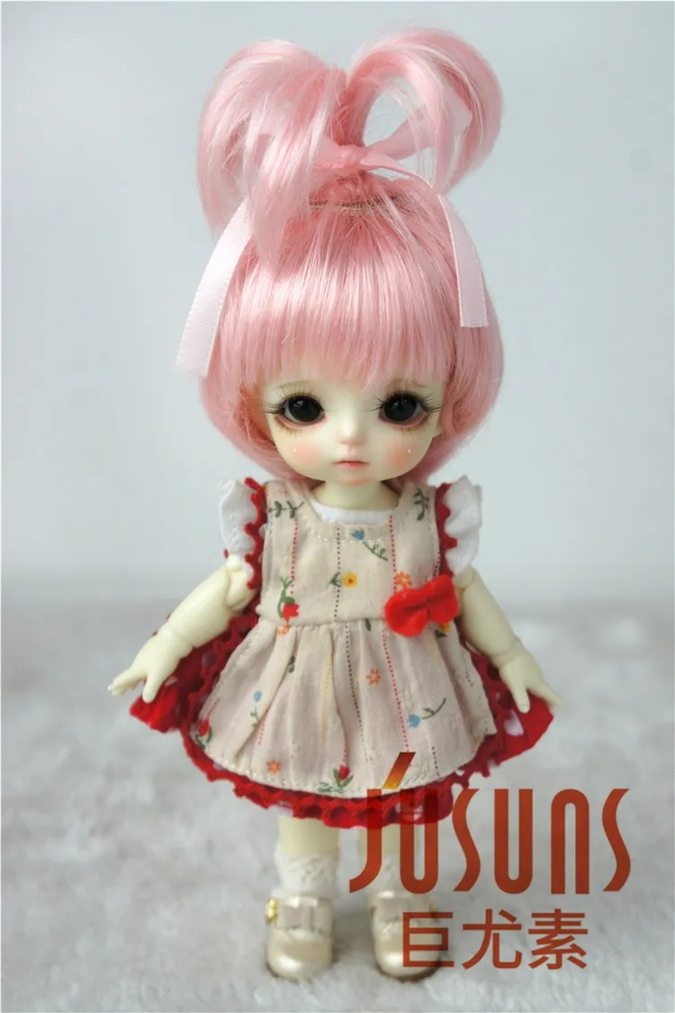 JD002 1/12 1/8 милый фонтан синтетический мохеровый BJD wigsuit для размера 3-4 дюймов 4-5 дюймов 5-6 дюймов куклы модные аксессуары - Цвет: 5-6inch Pink SM65