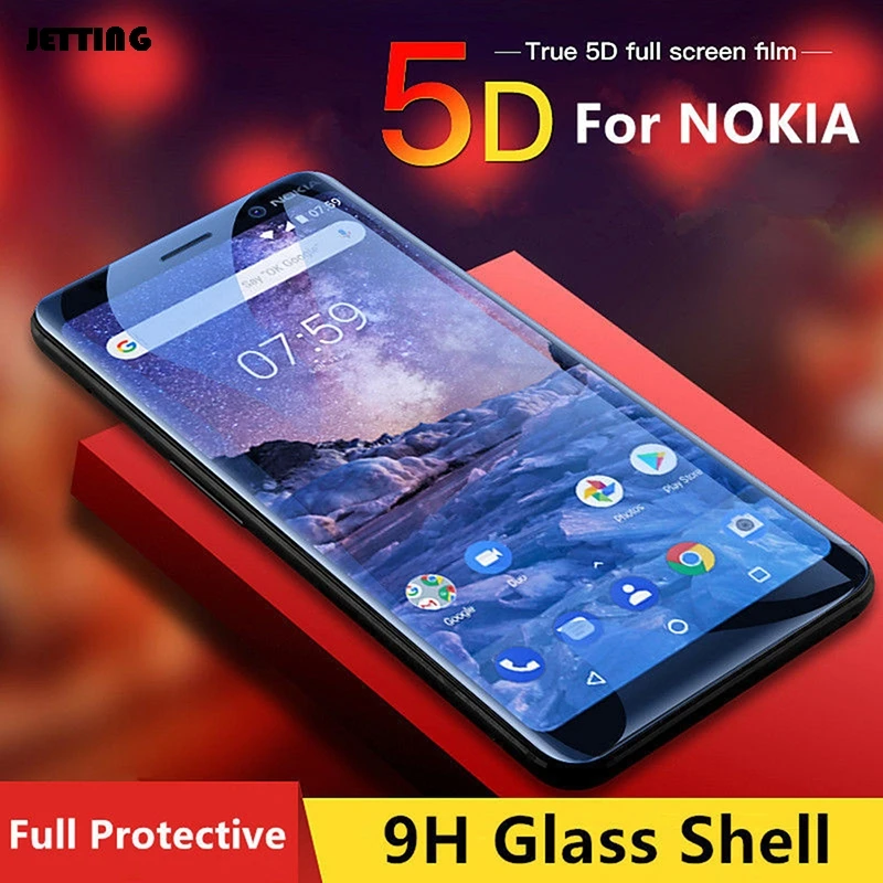 Screen Protector 5D Tempered Glass Screen Protector For NOKIA 8 7 6 5 3 2 Curved Edge Full Cover