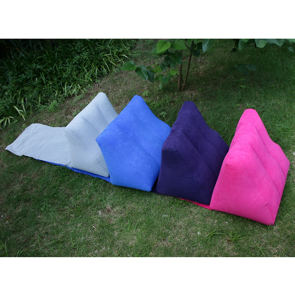 Inflatable Beach Sunbathing Camp Lounger Back Pillow Cushion Chair Air Sleep Bed Lying Seating Inflatable Beach Cushion Chair