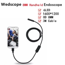 8MM 3M Android Endoscope Handheld 720P Borescope Video Inspection 2.0 Mega Pixels Camera Soft Tube USB Endoscope
