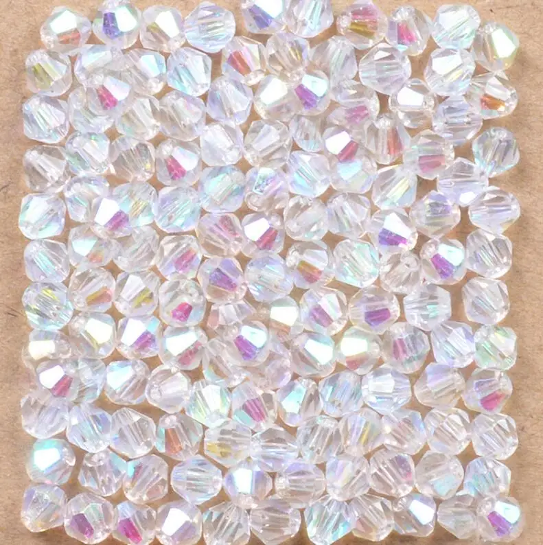 100pcs/Bag Grade AAA 4mm 5301 Seed Bicone Bead Wholesale 4 mm Bicone Roundlle Glass Crystal Beads 30 Color Pick 