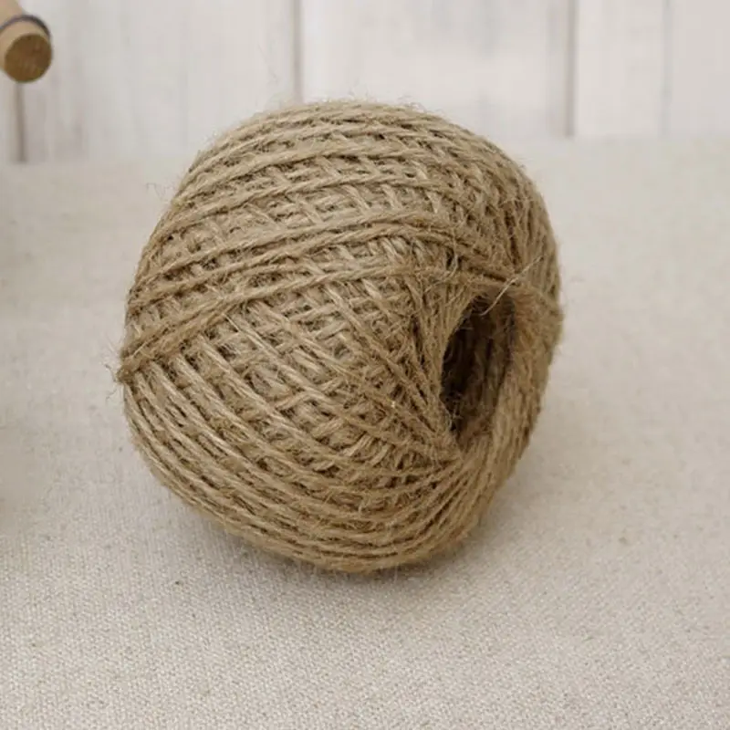 Spago Marrone Naturale Iuta Corda Canapa Imballaggio Regalo 80m Fai da Te DIY