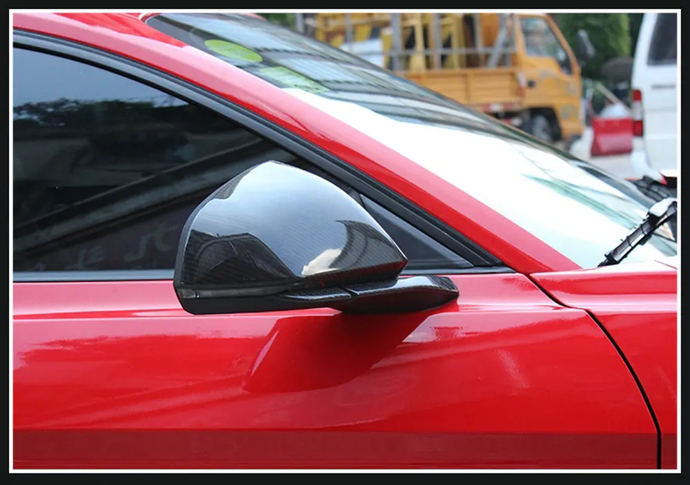 Крышка зеркала из углеродного волокна для автомобильных зеркал крышки для Ford Mustang- передний бампер углеродного волокна 3D наклейки