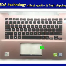 Wellendorff genines Подставка для рук верхняя крышка американская клавиатура для Dell inspiron 14 5480 5488 palmrester американская клавиатура, розовый