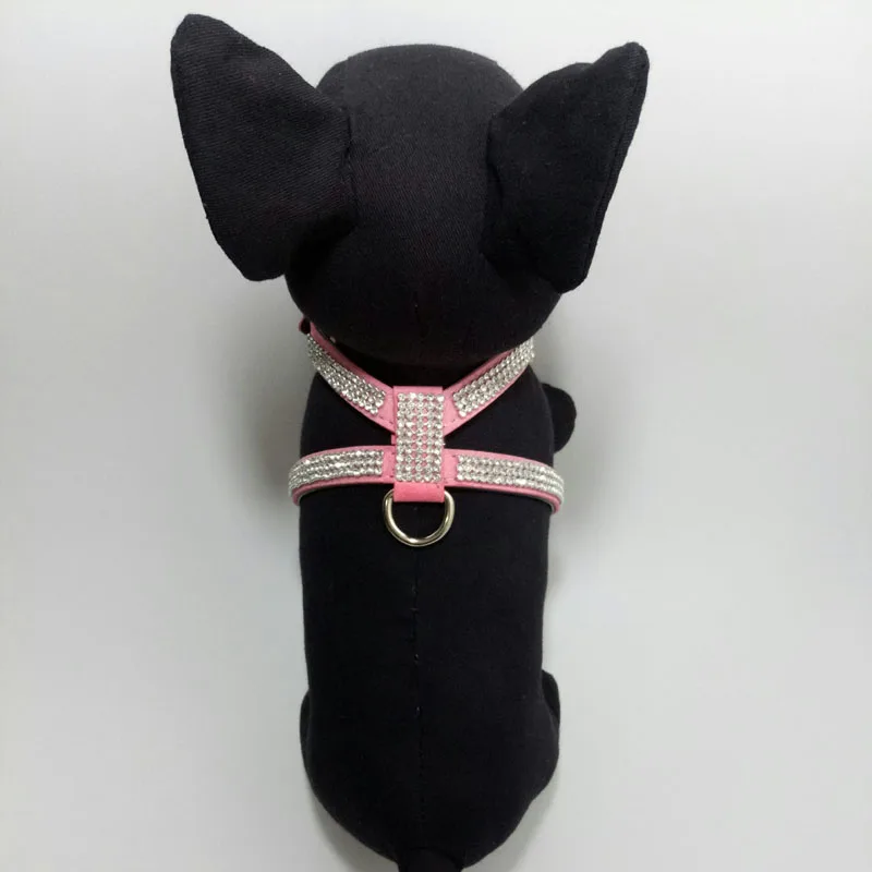 SYDZSW Leather Puppy Dog Harness Luxury Diamond Pet Necklace Small Dog Collar Chihuahua Yorkshire Products Accessories for Cats6