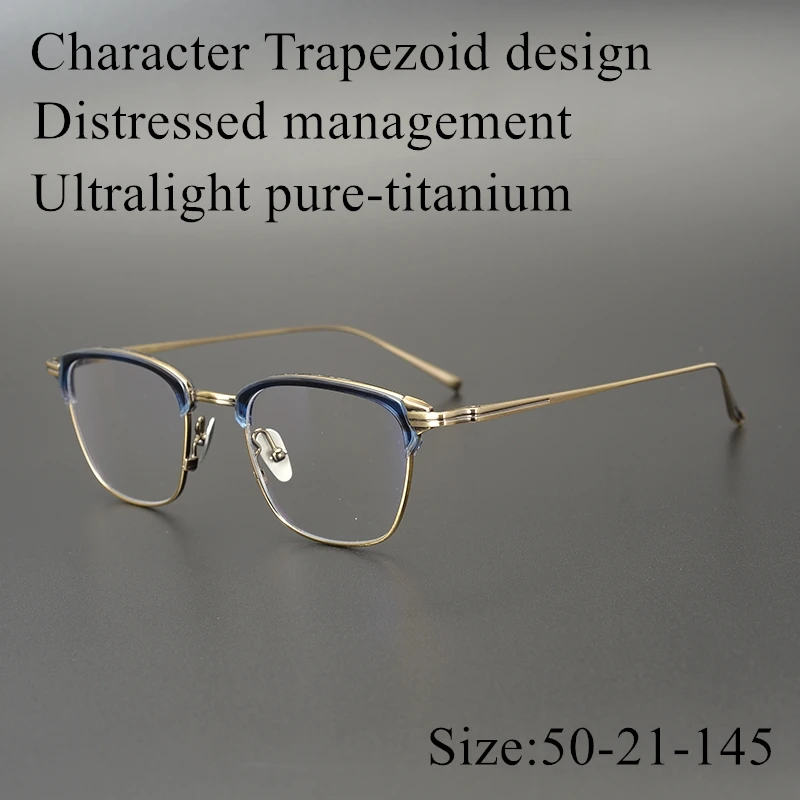 Ограниченная серия Винтаж Сверхлегкий чистый titanium очки оптика рамки KJ 26