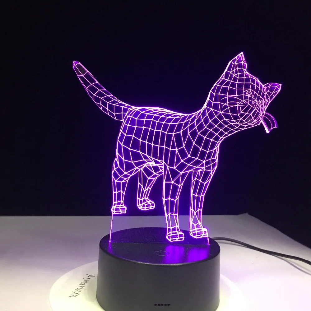 Постельное белье "милый котенок" животное 3D Lampen 7 цветов Ночной светильник с usb-портом светодиодный свет для детей подарок на день рождения поддержка прямой доставки