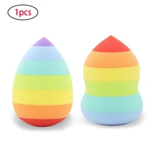 Красочный Макияж губчатый смеситель гладкой формы капли воды и кукурбит Puff случайный цвет