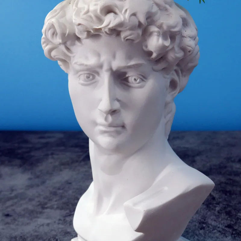 Европейский стиль микеланжело Buonarroti Давид Смола голова портрет ваза статуя Творческий рабочего стола украшения цветы цилиндр X1186