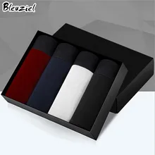 Cuecas sous vetement homme boxershorts cueca homosexuell calzoncillos baumwolle boxer underwear herren paar sexy mann 4 teile/los h003