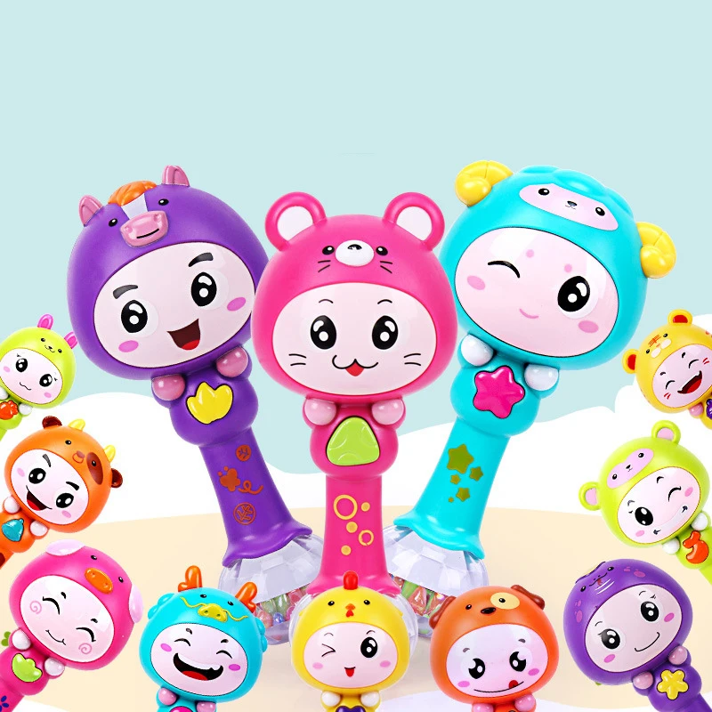 

Brinquedos Para Bebe Baby Musical Toys For Baby 0-12 Months Cartoon Animals Light Baby Rattles Oyuncak