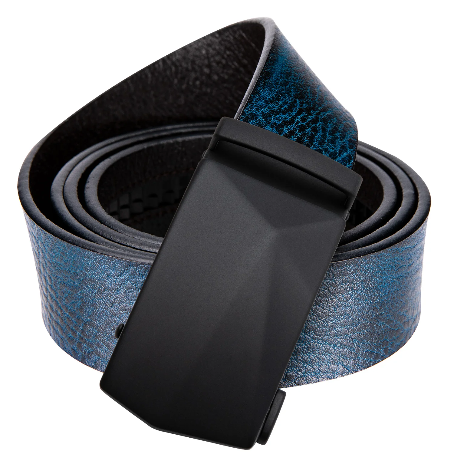 Hi Tie Cowhide Genuine Leather Belts for Men Blue Leather Belt