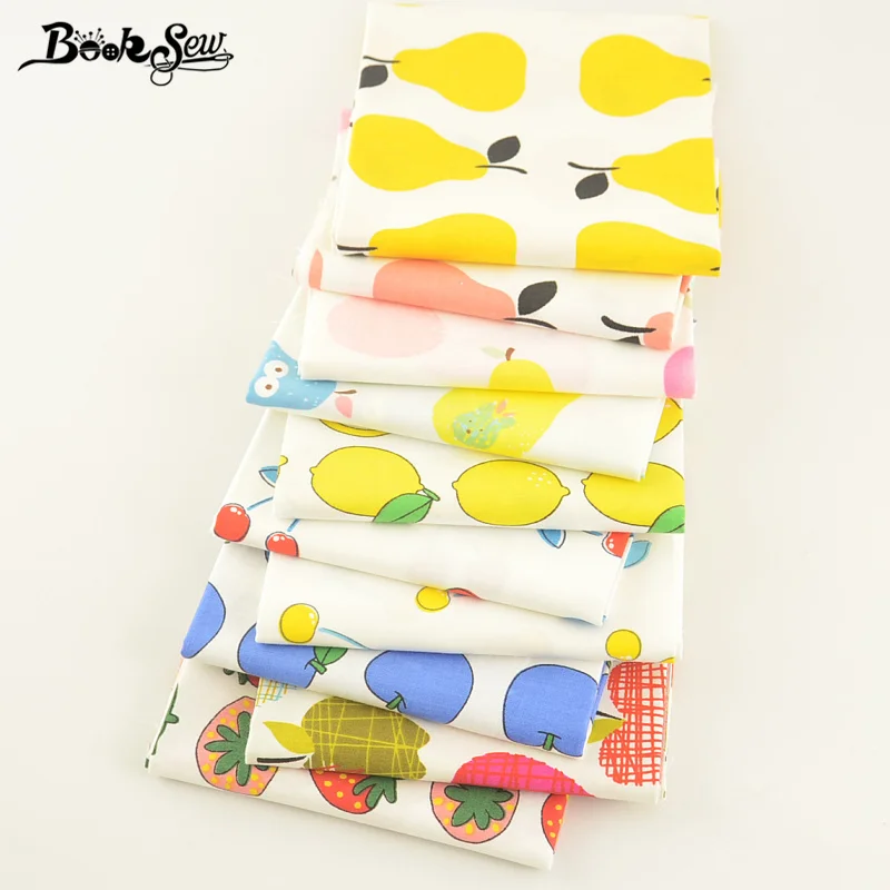 

Booksew Cotton Fabric Fruit Series Design Fat Quarter Bundle 10PCS/Lot High Quality Home Textile Sewing Bedding Set Craft Baby