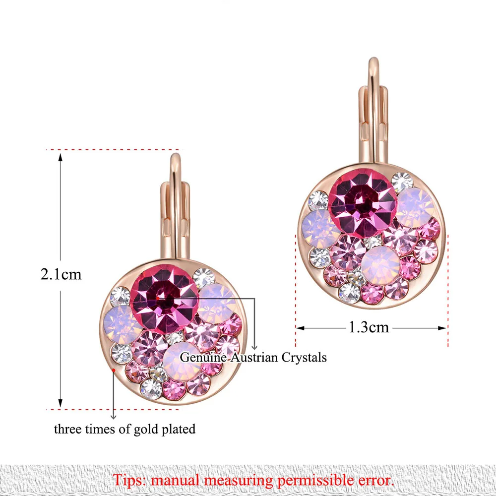 Бренд AENINE, Новое поступление, модные женские серьги-клипсы, подарок на Рождество/День рождения, розовое золото, прозрачный австрийский кристалл, L2020124390